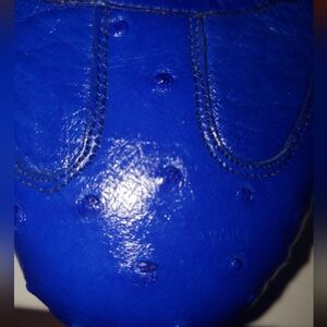 Super rare BNWOB Men David Eden genuine ostrich quill skin  in aqua blue. 8.5